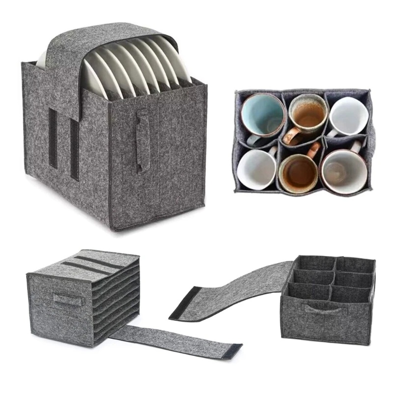 Camping Cooking Utensil Holder - Keçe Plaka Bulaşık Bardak saklama çantası