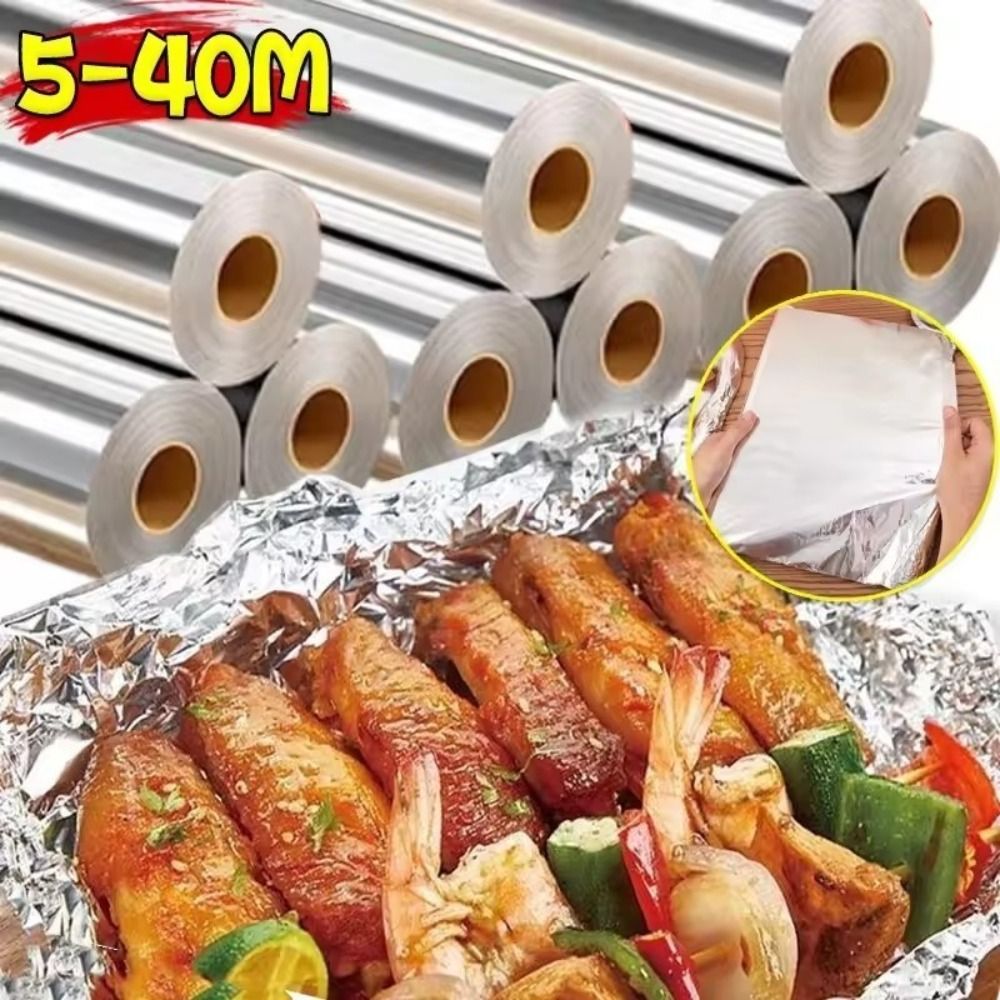 Aluminum Foil Heavy Duty - 5m/10m/20m Tek Kullanımlık Kalınlaştırılmış Yapışmaz Alüminyum