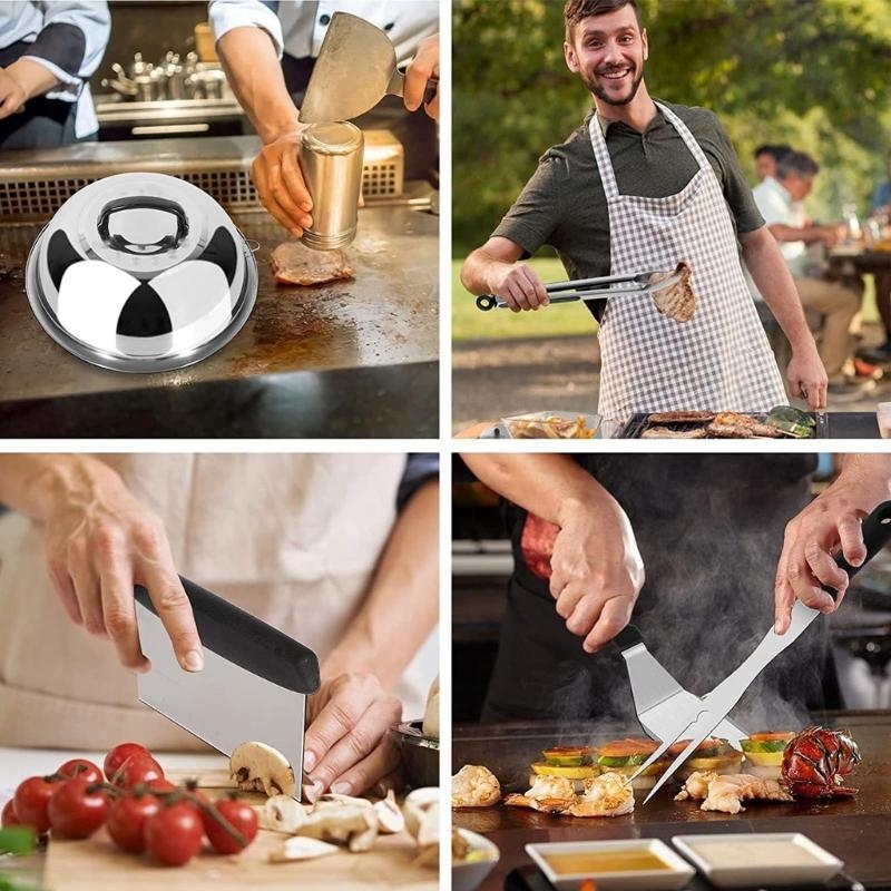Camping Cooking Flat Top - 14 adet kalbur aksesuarları kitleri düz