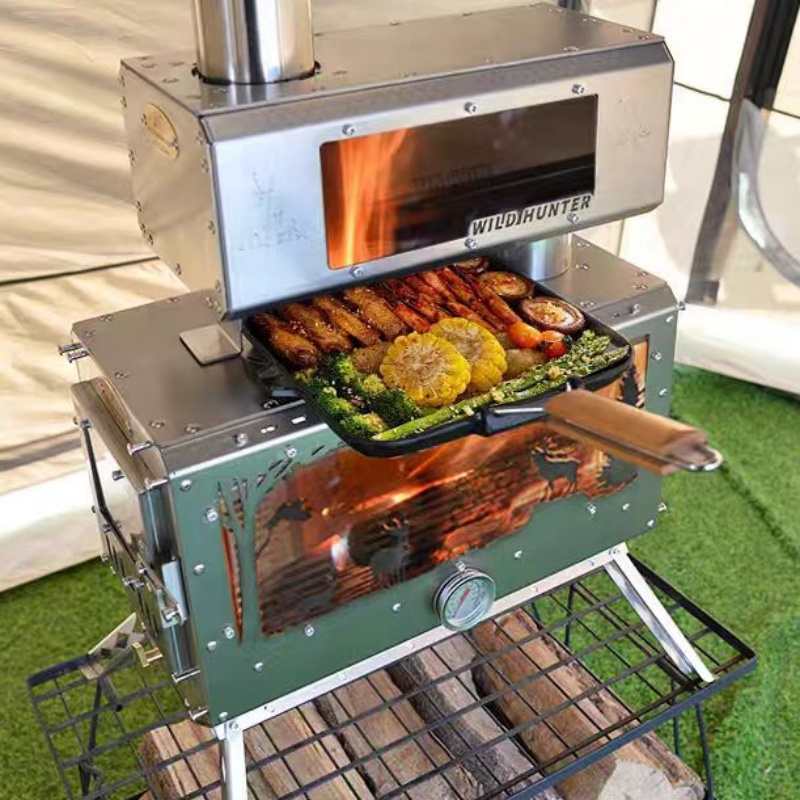 Camping Cooking - Kamp Odun Sobası 2 Taraflı Ateş