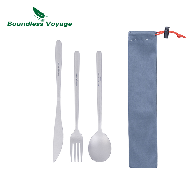 Camping Cooking And Cutlery Set - Sınırsız Voyage titanyum yemeği seti kamp