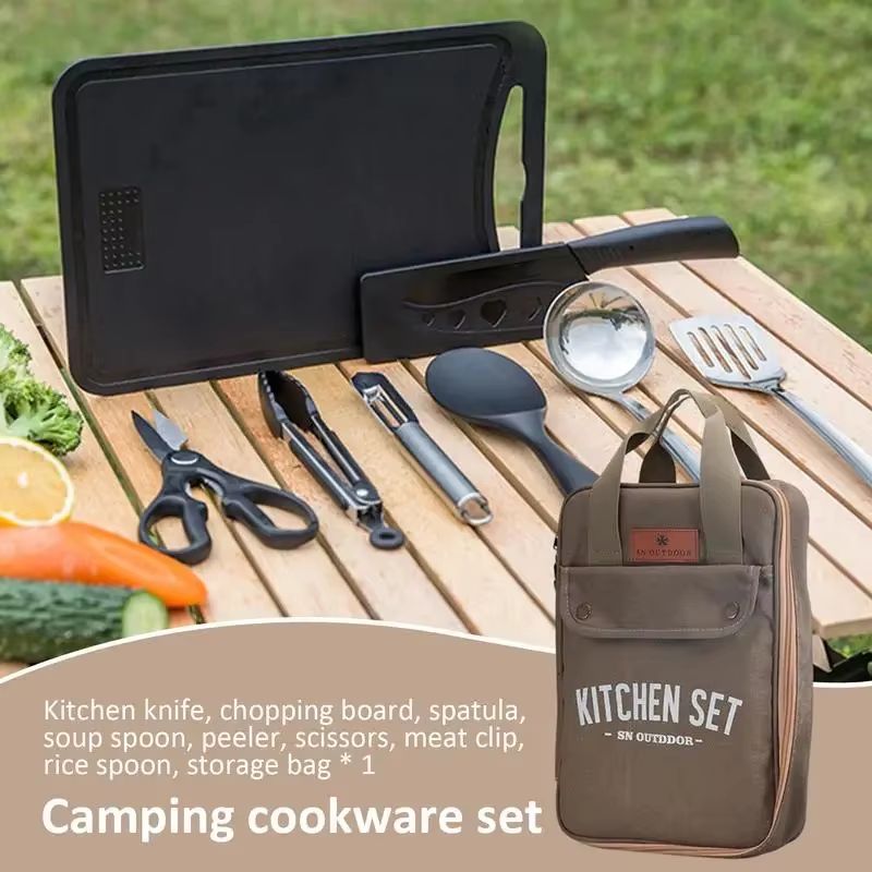 8 adet Kamp Mutfak Tencere Set - Camping Cooking Backpack incelemesi ve fiyatı