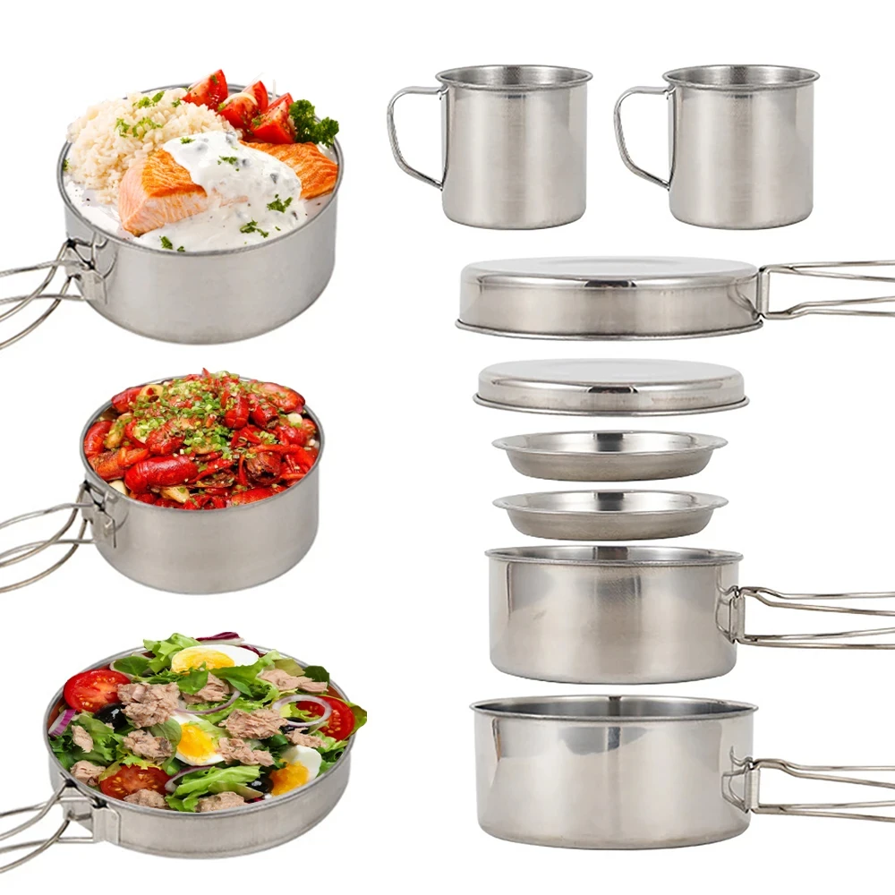 8 adet/takım kamp tencere seti - Camping Cooking Backpack incelemesi ve fiyatı