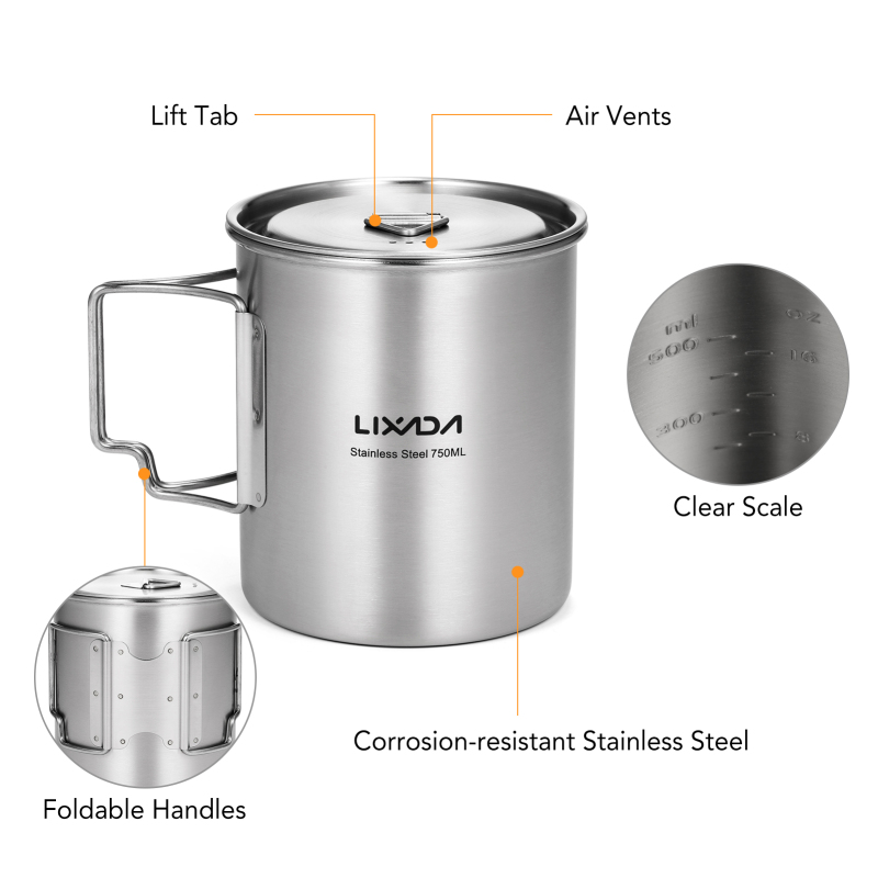 Lixada 750ml fincan açık pasla - Camping Cooking Backpack incelemesi ve fiyatı